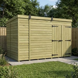 17 x 5 Pent Shed (Double Door, No Windows)
