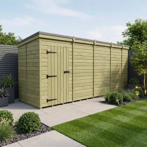17 x 5 Pent Shed (Single Door, No Windows)