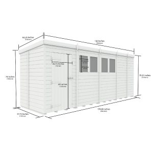 17 x 5 Security Pent Shed (Single Door)