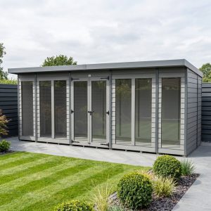 17x5 Composite Pent Full Height Summer House