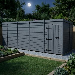 17x6 Pent Composite Shed (Single Door, No Windows)