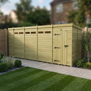 17 x 6  Security Pent Shed (Single Door)