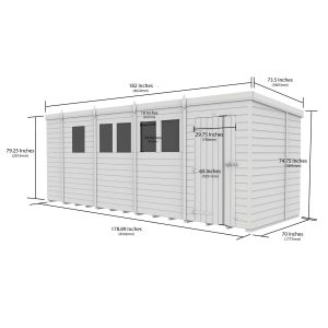 17x6 Composite Pent Security Shed