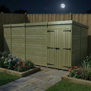 17 x 7 Pent Shed (Double Door, No Windows)