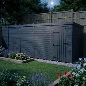 17x7 Pent Composite Shed (Single Door, No Windows)