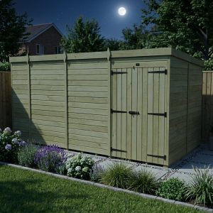 17 x 8 Pent Shed (Double Door, No Windows)
