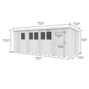 17x8 Composite Pent Security Shed