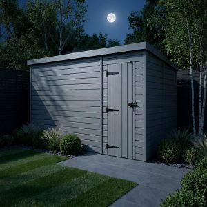 17x9 Pent Composite Shed (Single Door, No Windows)