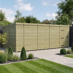 18 x 10 Pent Shed (Single Door, No Windows)