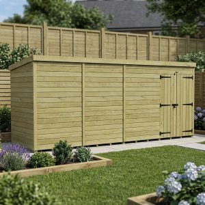 18 x 4 Pent Shed (Double Door, No Windows)