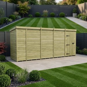 18 x 4 Pent Shed (Single Door, No Windows)