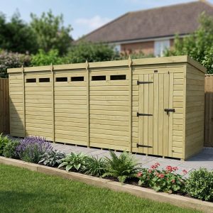 18 x 4 Security Pent Shed (Single Door)