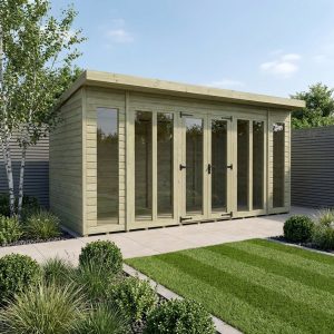 18 x 4 Pent Summer House (Full Height Window)