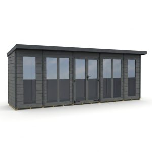 18x4 Composite Pent Full Height Summer House
