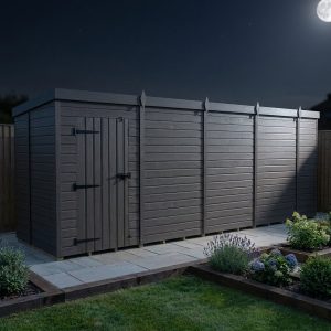 18x5 Pent Composite Shed (Single Door, No Windows)