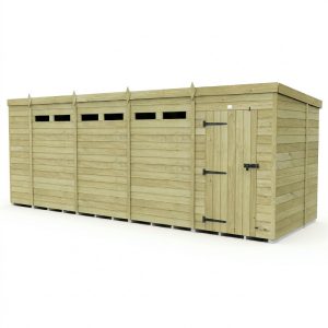 19 x 6  Security Pent Shed (Single Door)