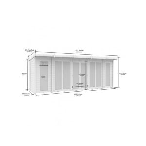18x6 Composite Pent Full Height Summer House