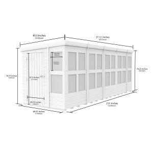 6 x 18 Pent Potting Shed