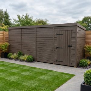 18x7 Pent Composite Shed (Single Door, No Windows)