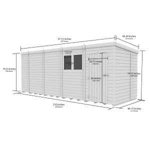 18x7 Composite Pent Security Shed