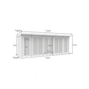 18x7 Composite Pent Full Height Summer House