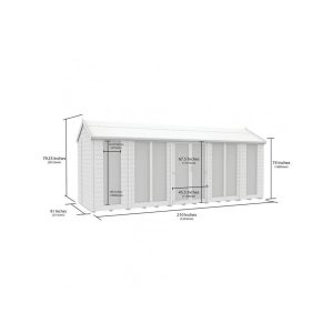 18 x 8 Apex Summer House (Full Height Window)