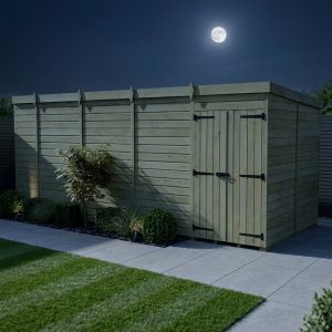 19 x 8 Pent Shed (Double Door, No Windows)