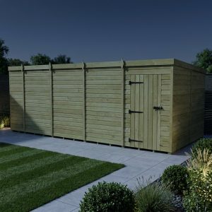 19 x 8 Pent Shed (Single Door, No Windows)
