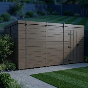 18x8 Pent Composite Shed (Single Door, No Windows)