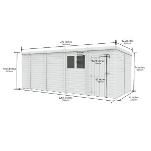 19 x 8 Security Pent Shed (Single Door)