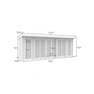 18 x 8 Pent Summer House (Full Height Window)