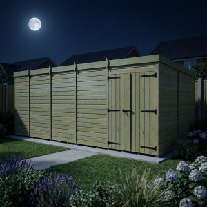 19 x 10 Pent Shed (Double Door, No Windows)