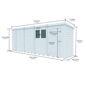 19 x 4 Security Pent Shed (Single Door)