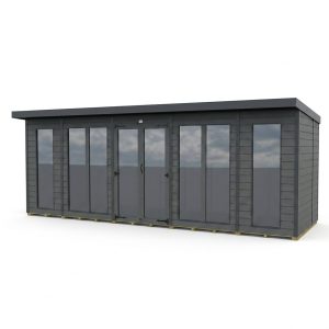 19x5 Composite Pent Full Height Summer House