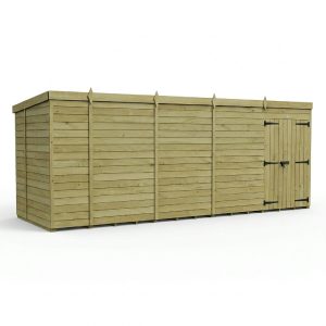 18 x 6 Pent Shed (Double Door, No Windows)