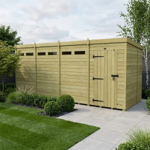 18 x 6  Security Pent Shed (Single Door)