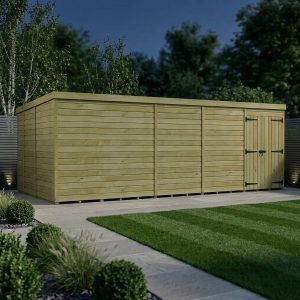 19 x 9 Pent Shed (Double Door, No Windows)