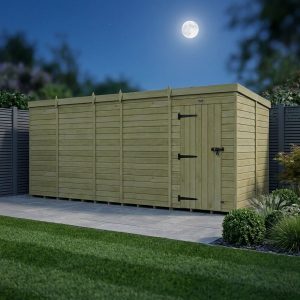 19 x 9 Pent Shed (Single Door, No Windows)