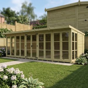 20 x 10 Georgian Window Pent Summer House