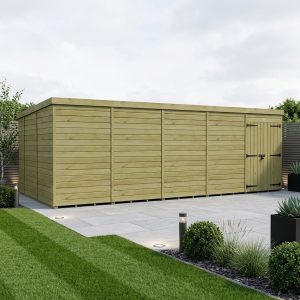 20 x 10 Pent Shed (Double Door, No Windows)