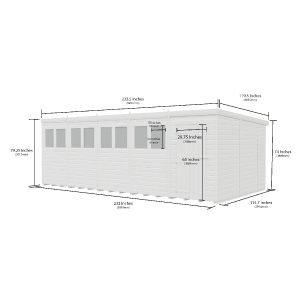 20x10 Pent Composite Shed (Single Door, No Windows)