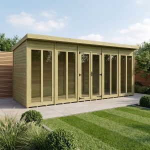 20 x 4 Pent Summer House (Full Height Window)