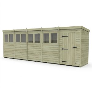 20 x 5 Pent Shed (Double Door, With Windows)