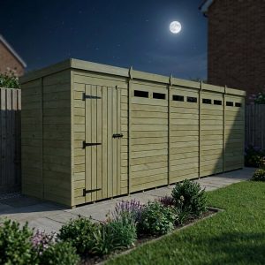 20 x 5 Security Pent Shed (Single Door)