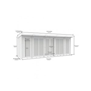 20 x 5 Pent Summer House (Full Height Window)