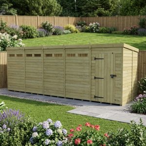 20 x 6  Security Pent Shed (Single Door)