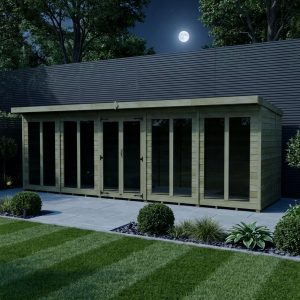 20 x 6 Pent Summer House (Full Height Window)
