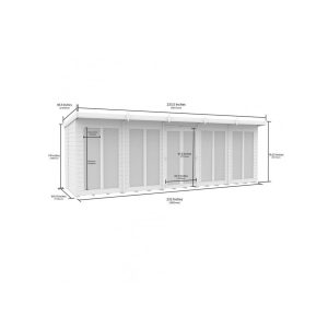 20x6 Composite Pent Full Height Summer House