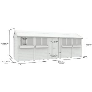 20 x 7 Apex Summer Shed