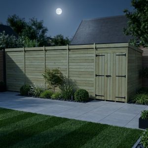 20 x 7 Pent Shed (Double Door, No Windows)